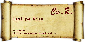 Csépe Riza névjegykártya